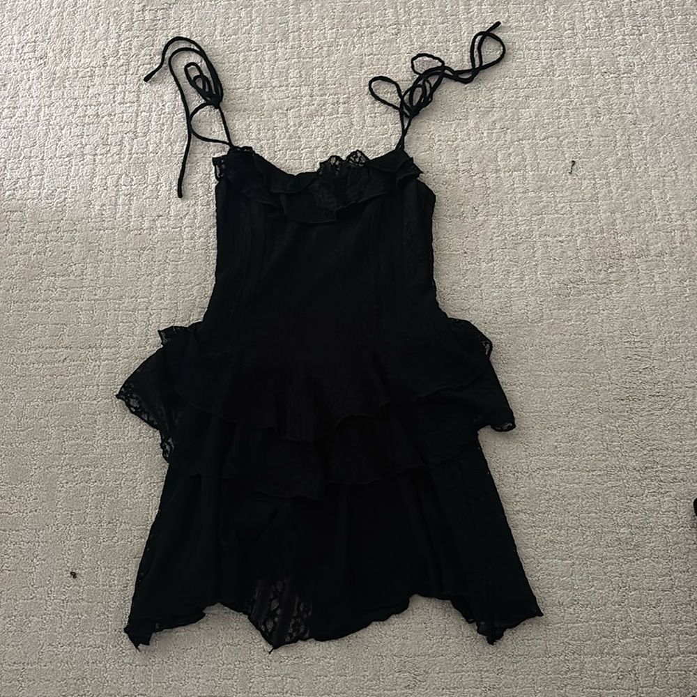 Cotton Candy LA Mini Black Ruffle Dress